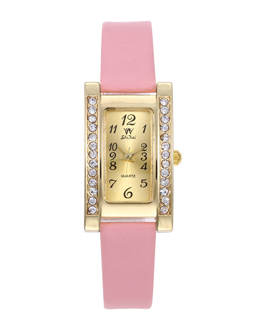 Fashion Pink Diamond Decorated Women's Watch