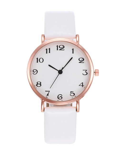Fashion White Pure Color Decorated Silple Design Watch