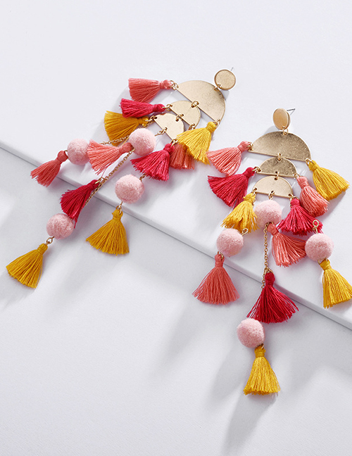 Fashion Multi-color Tassel Decorated Earrings