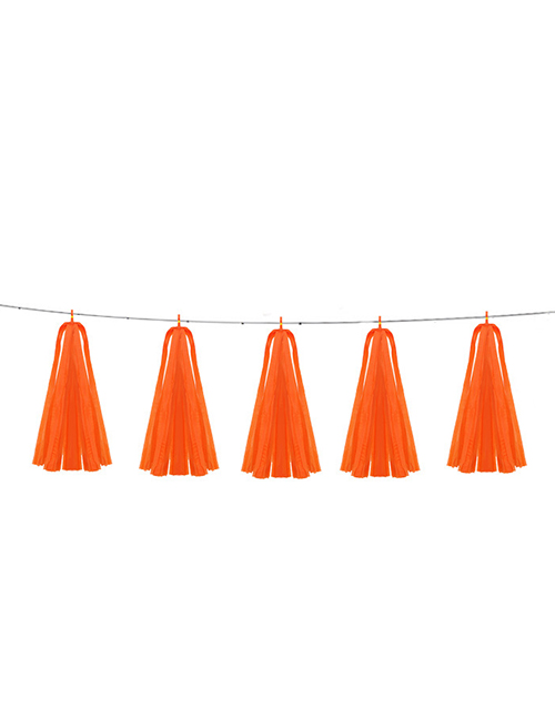 Fashion Orange Tassel Decorated Pure Color Ribbon
