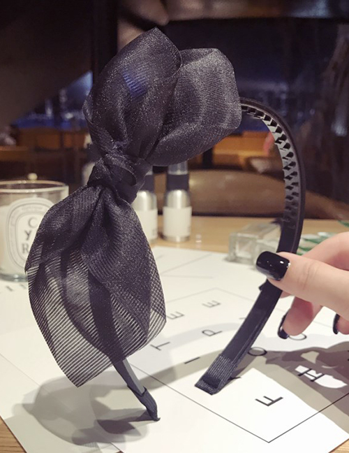 Fashion Black Bowknot Shape Design Pure Color Hair Hoop