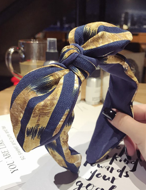 Fashion Navy Bowknot Shape Decorated Hair Hoop