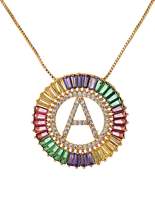 Fashion Multi-color A Letter Shape Decorated Necklace