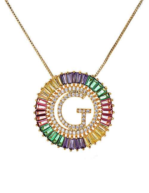 Fashion Multi-color G Letter Shape Decorated Necklace