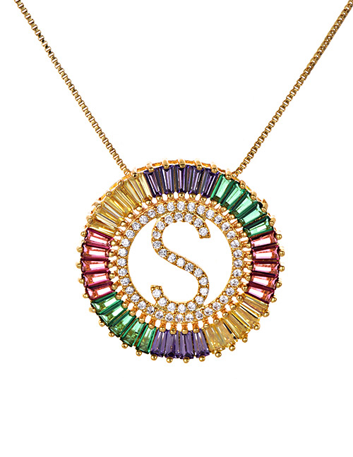Fashion Multi-color S Letter Shape Decorated Necklace