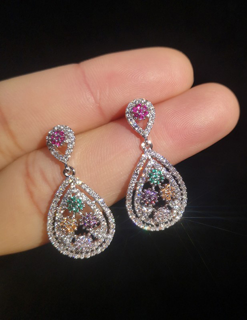 Simple Multi-color Water Drop Shape Decorated Earrings