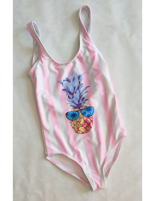 Fashion Pink Pineapple Pattern Decorated Swimwear For Kids