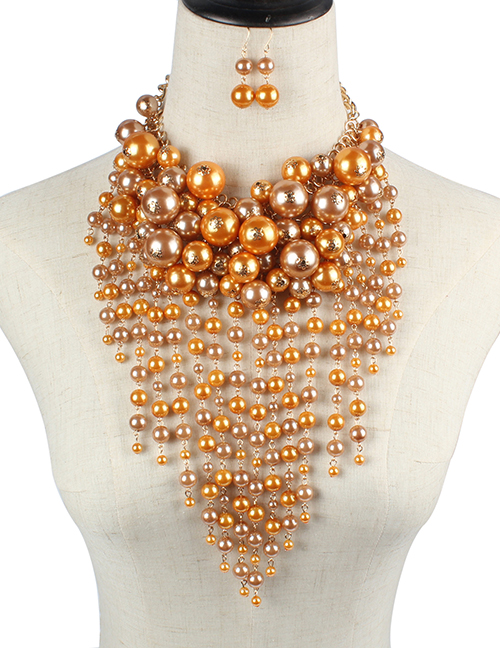 Fashion Gold Color Pearl Decorated Jewelry Set