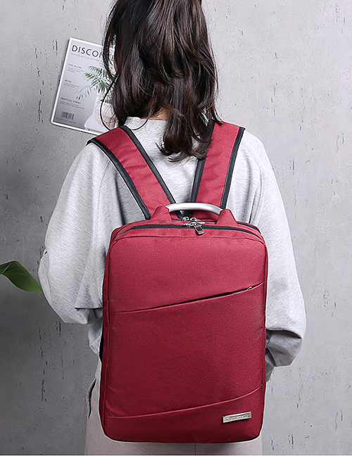 Fashion Red Wine Shoulder Computer Bag