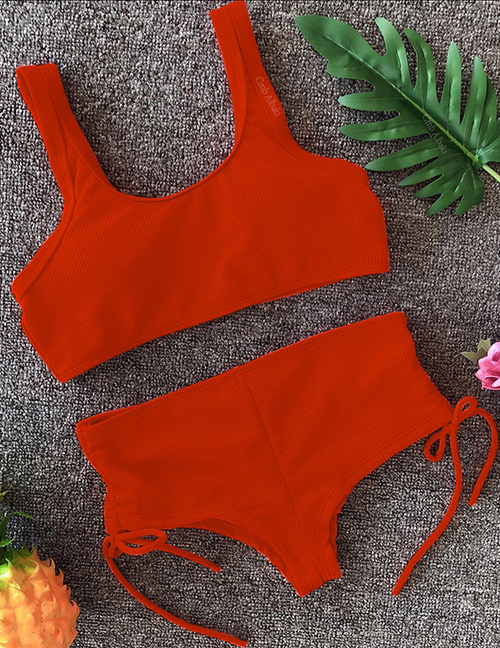 Red Split Swimsuit
