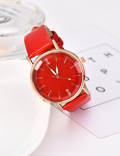 Fashion Red Pu Alloy Electronic Watch