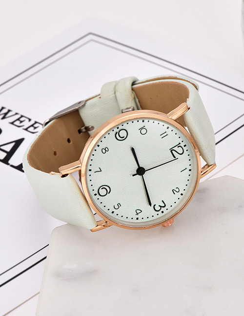 Fashion Light Green Solid Color Pu Alloy Electronic Watch
