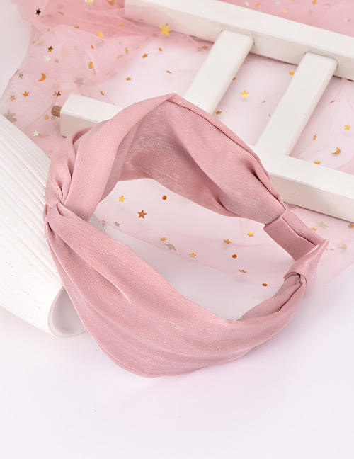 Fashion Pink Cloth Knotted Monochrome Headband