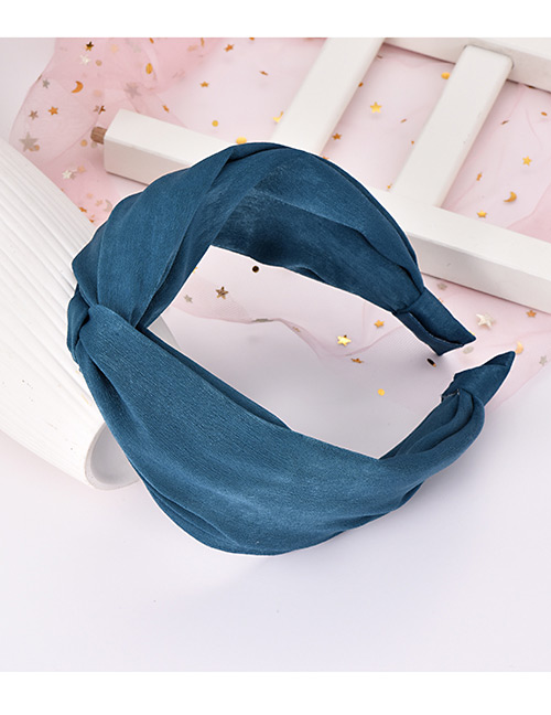 Fashion Sapphire Cloth Knotted Monochrome Headband
