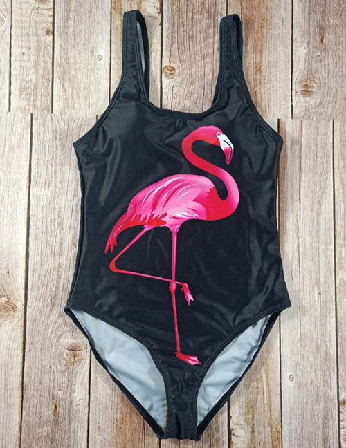 Fashion Flamingo Black Printed Bikini