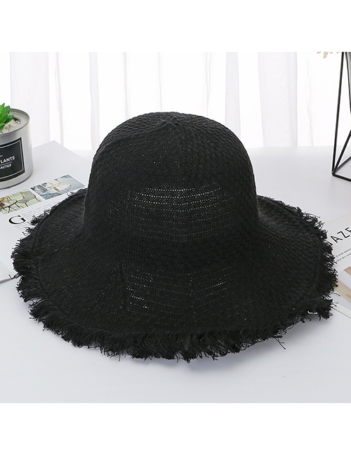 Fashion Black Dalat Shade Tassel Fisherman Hat