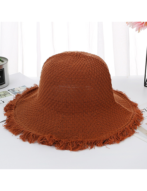 Fashion Caramel Colour Dalat Shade Tassel Fisherman Hat