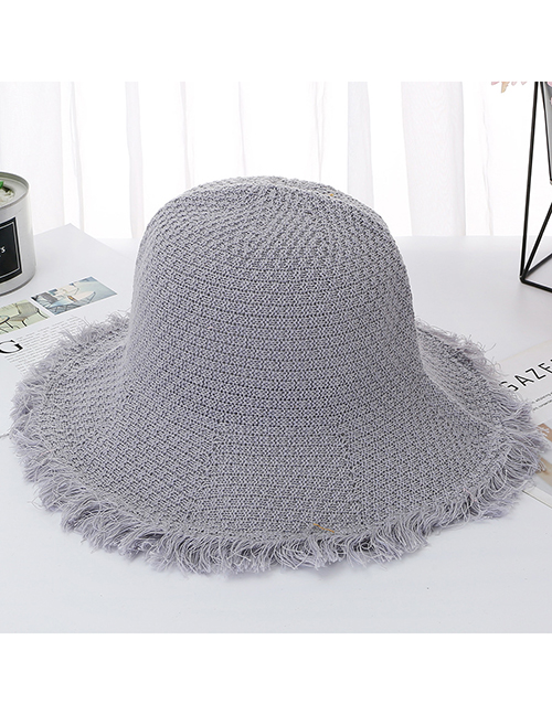 Fashion Gray Dalat Shade Tassel Fisherman Hat