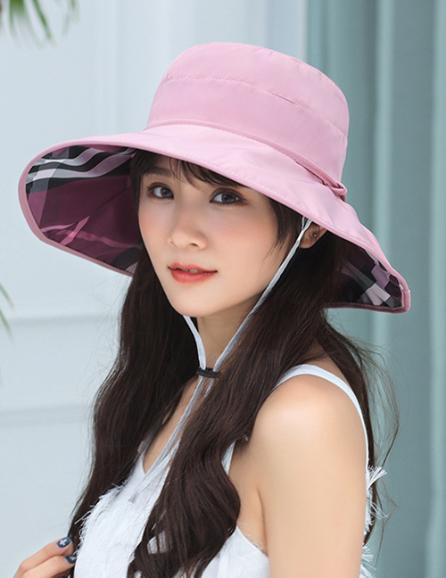 Fashion Purple Solid Color Tethered Hat