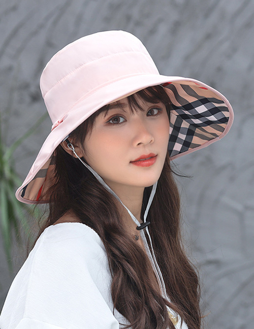 Fashion Pink Solid Color Tethered Hat