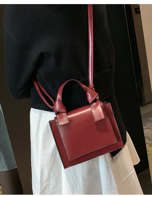 Fashion Red Wine Shoulder Messenger Bag
