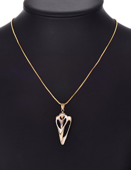 Fashion Gold Copper Shell Hollow Arrow Necklace