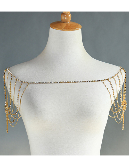 Fashion Gold Alloy Plated Multi-layer Tassel-studded Shoulder Chain