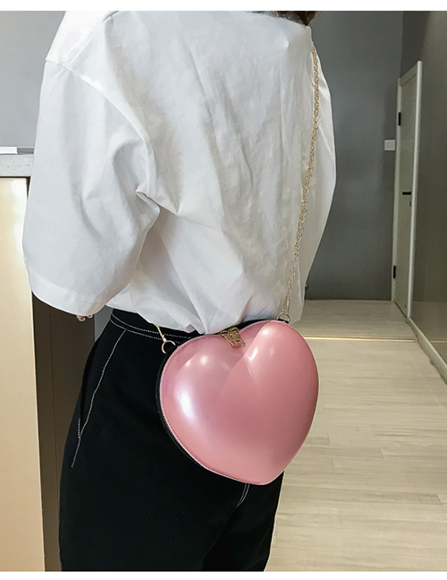 Fashion Pink Heart Shape Decorated Shoulder Bag