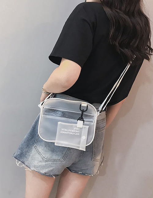 Fashion Transparent White Jelly Transparent Shoulder Messenger Bag