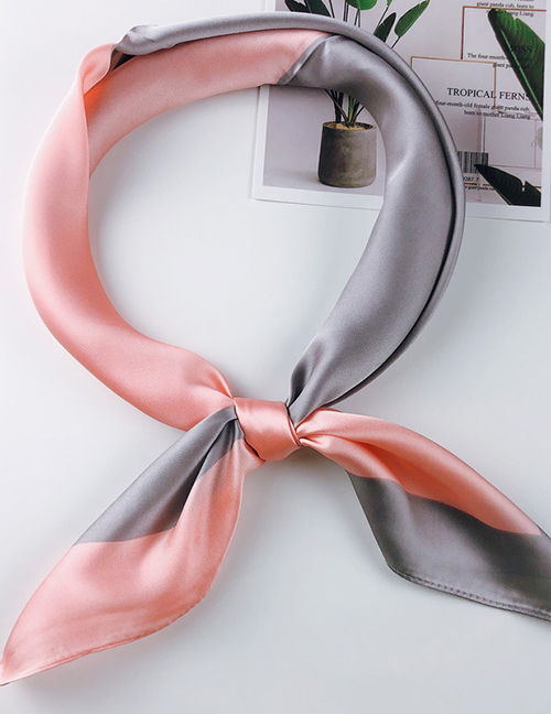 Fashion Pink Solid Color Small Silk Scarf