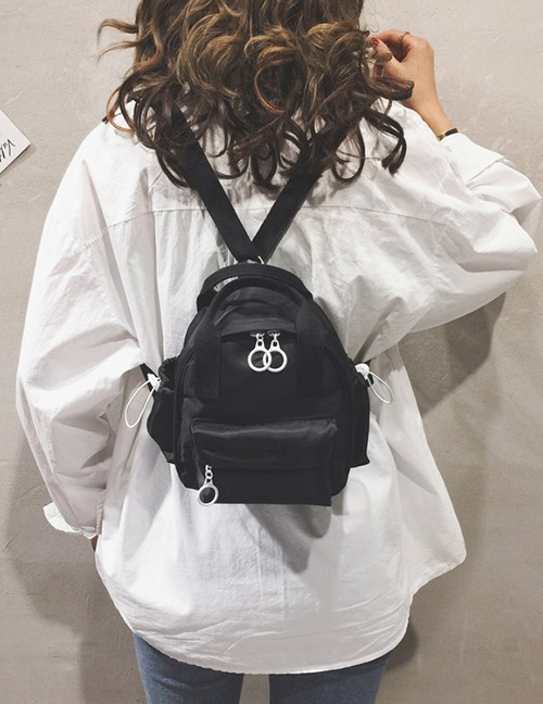 Fashion Black Contrast Waterproof Bag