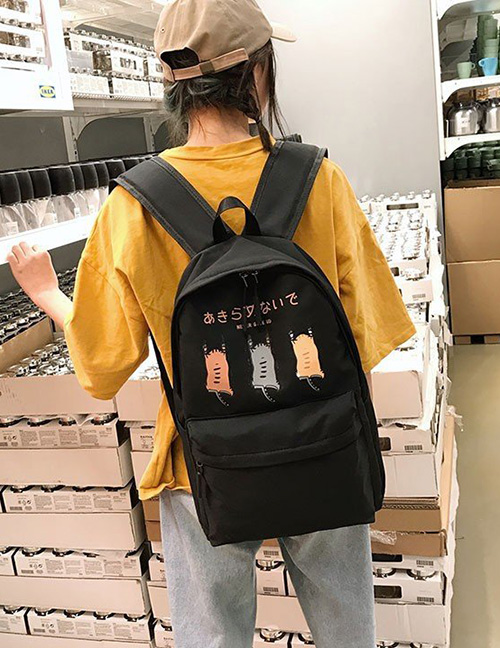 Fashion Black Cartoon Cat Backpack