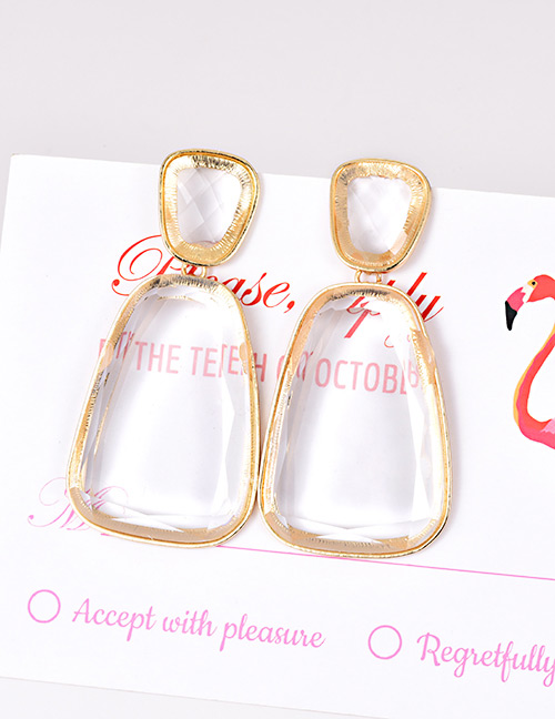 Fashion Transparent Alloy Resin Geometry Earrings