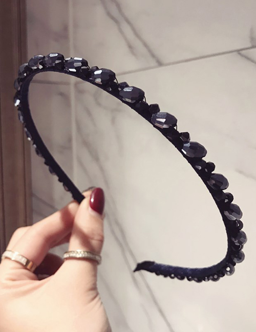 Fashion Sapphire Blue Wrapped Crystal Beads: Fine-edged Headband