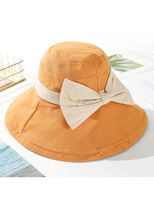 Fashion Ginger Yellow Big Bow Butterfly Fisherman Hat
