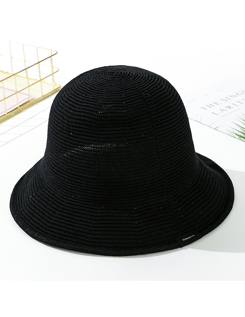 Fashion Black Solid Color Knit Cap