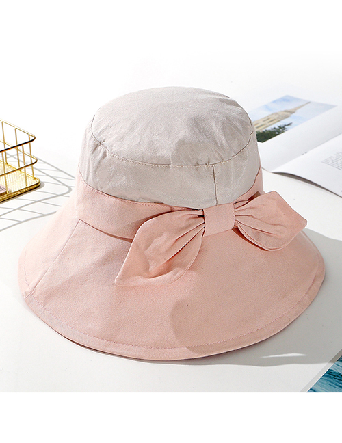 Fashion Pink Two-color Stitching Big Fisherman Hat
