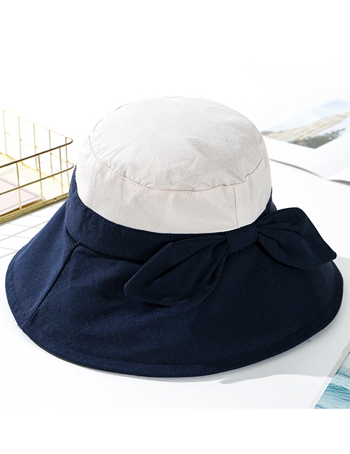 Fashion Navy Two-color Stitching Big Fisherman Hat