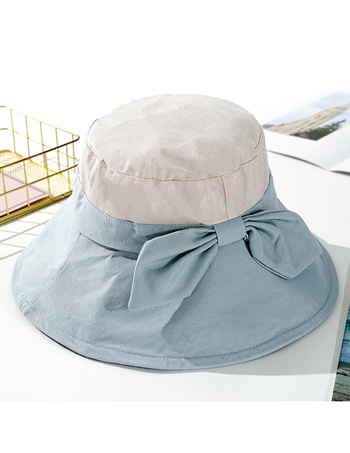 Fashion Light Blue Two-color Stitching Big Fisherman Hat