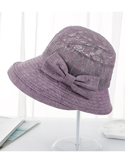 Fashion Purple Lace Bow Hat