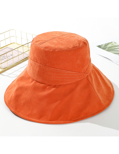 Fashion Orange Peach Velvet Solid Color Cloth Hat