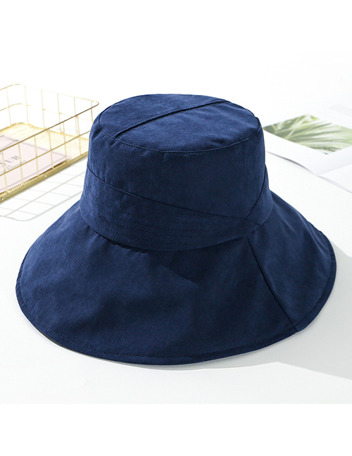 Fashion Navy Peach Velvet Solid Color Cloth Hat