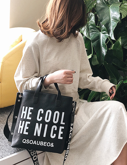 Fashion Black One-shoulder Shopping Bag