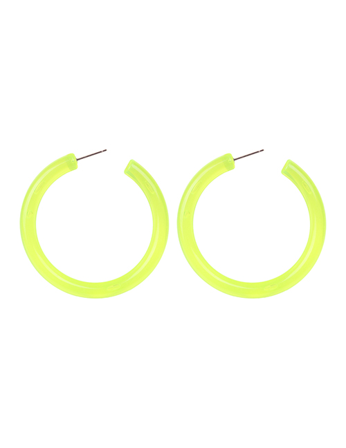 Fashion Fluorescent Yellow Resin Round Earrings