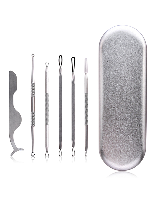 Fashion Silver Acne Needle Set + Eyelash Auxiliary Clip (iron Box)