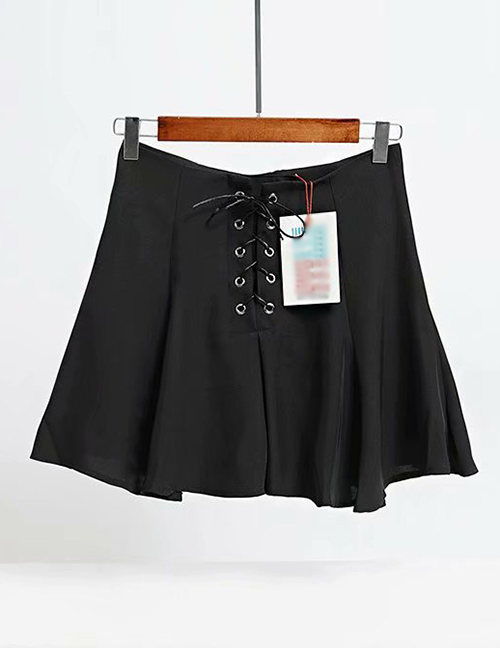 Fashion Black Eye-catching Rope A Word Skirt