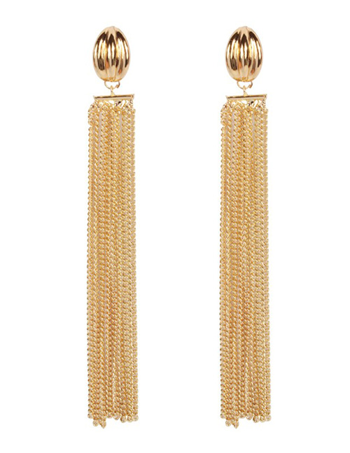 Fashion Gold Alloy Tassel Earrings