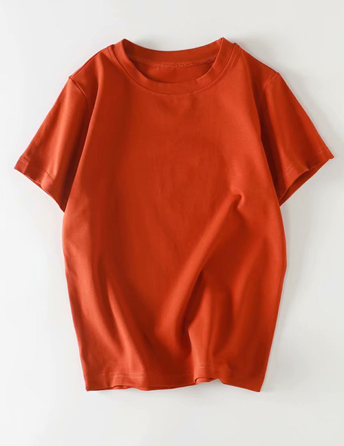 Fashion Orange Round Neck T-shirt
