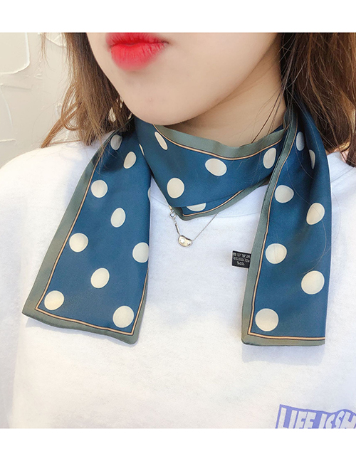 Fashion Big Dot Blue Houndstooth Multifunctional Small Scarf