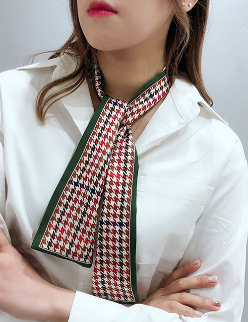 Fashion Fruit Green Houndstooth Multifunctional Small Scarf